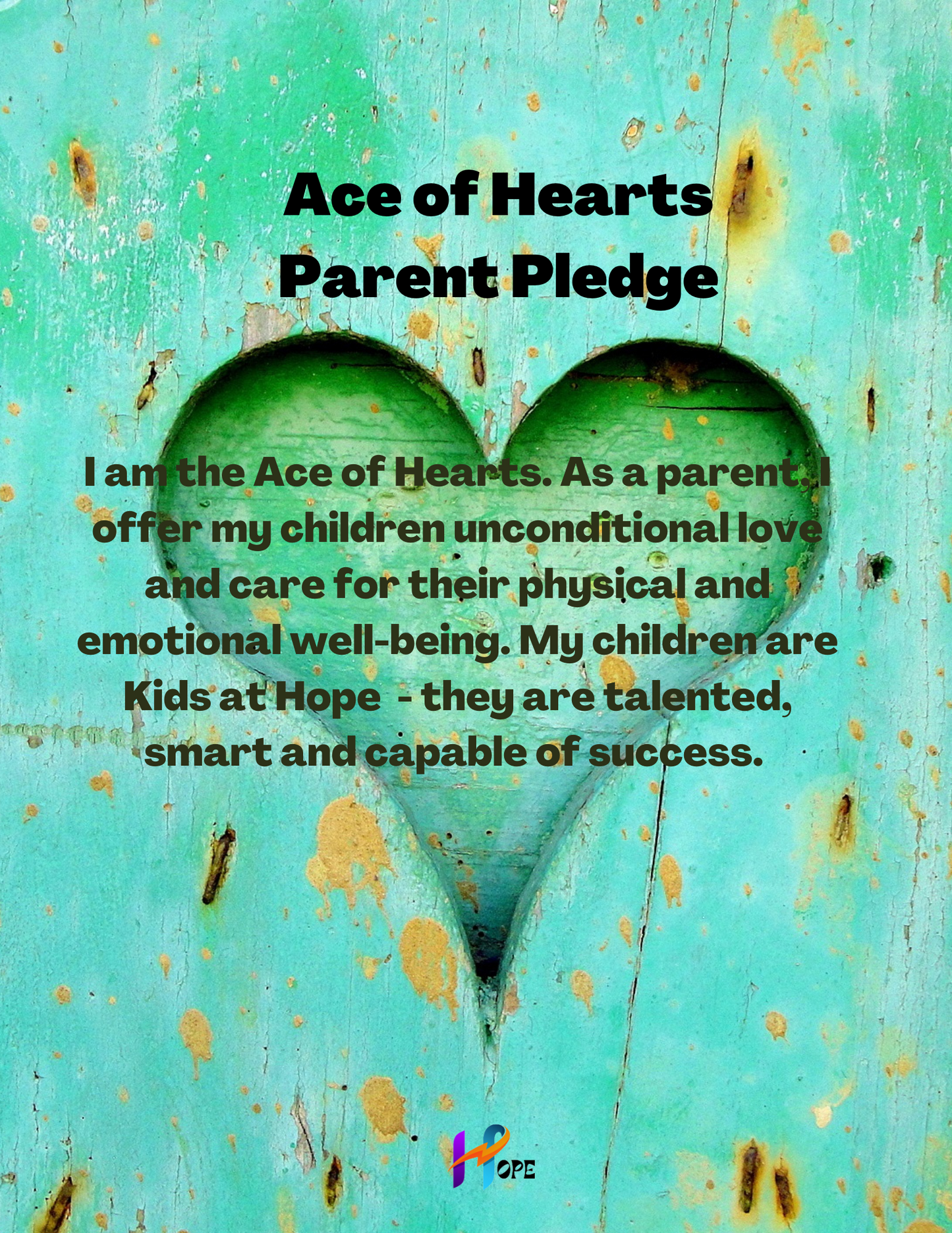 Minimum Order 10 - Science of Hope - Parent Pledge Poster I